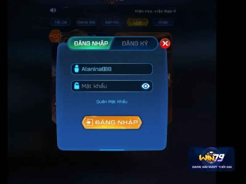 Hoàn tất thông tin khi đăng nhập Win79