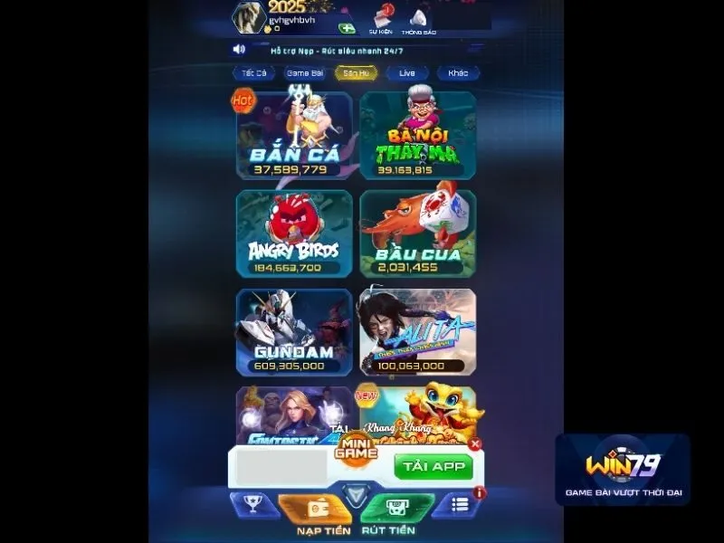 Kho game slot đồ sộ và đa dạng