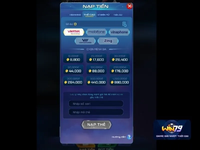 Nạp tiền nhanh và bảo mật cao