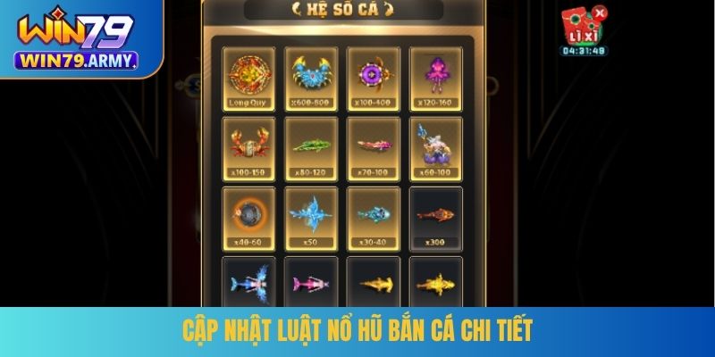 Cập nhật luật nổ hũ bắn cá chi tiết