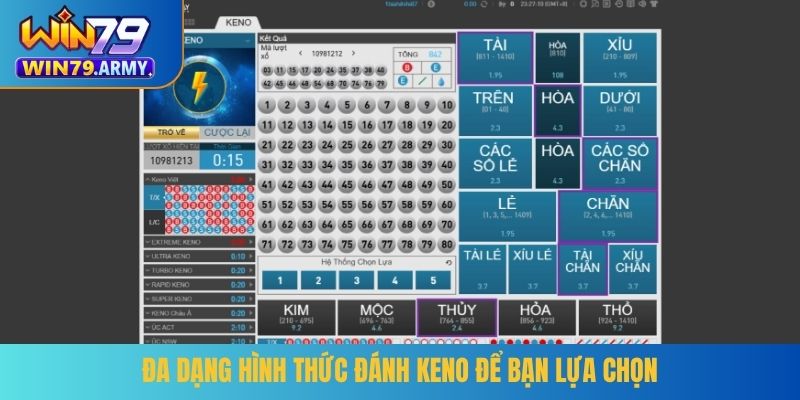 Đa dạng hình thức đánh keno để bạn lựa chọn